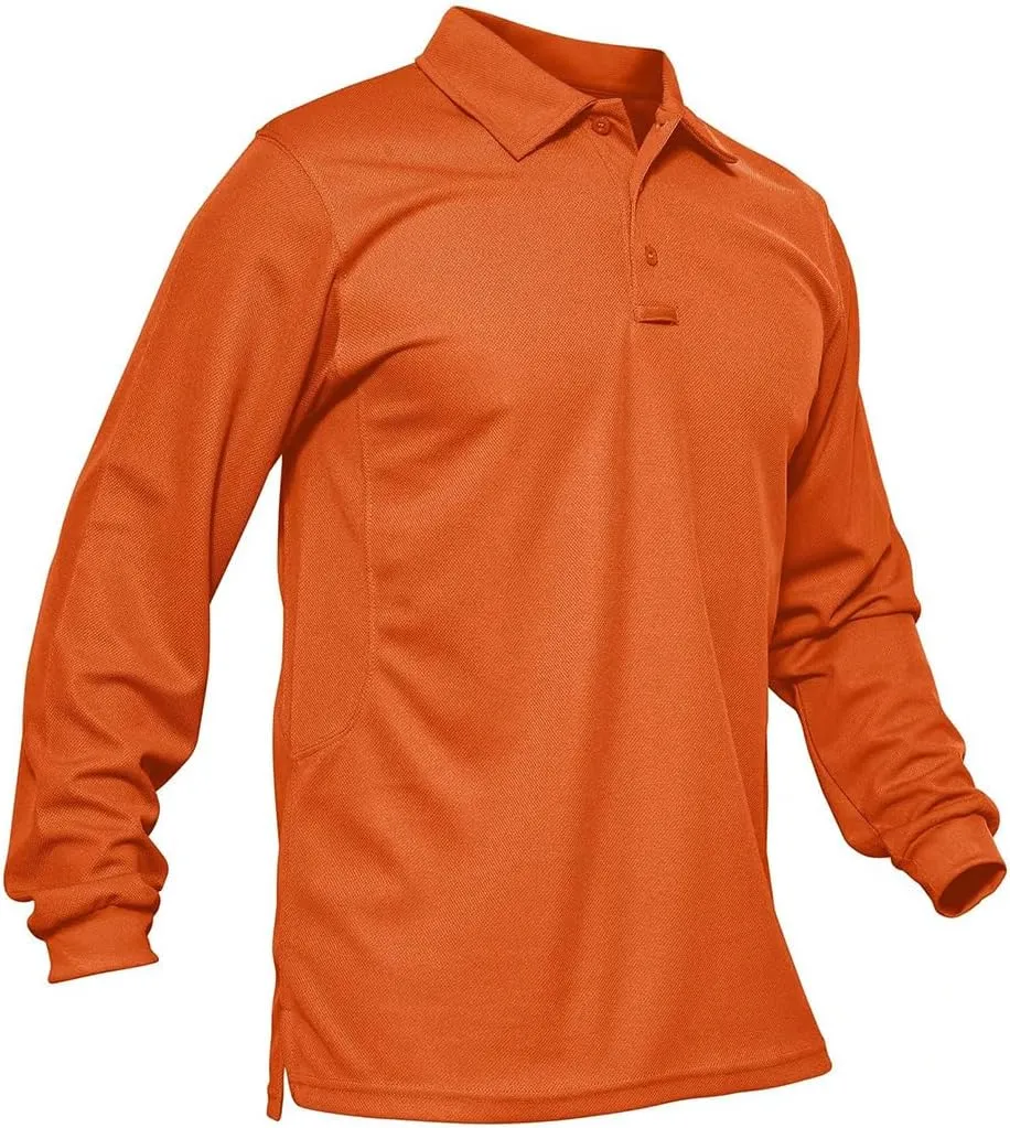 Xingfenly Men's Tactical Casual -Shirt Long Sleeve Thin Quick Dry Collared Shirts Hiking Fishing Travel Work Tees