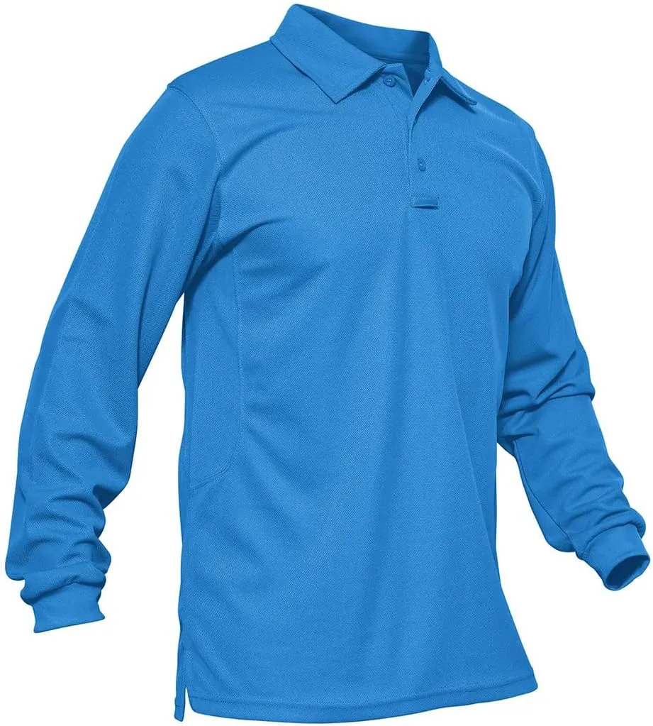Xingfenly Men's Tactical Casual -Shirt Long Sleeve Thin Quick Dry Collared Shirts Hiking Fishing Travel Work Tees