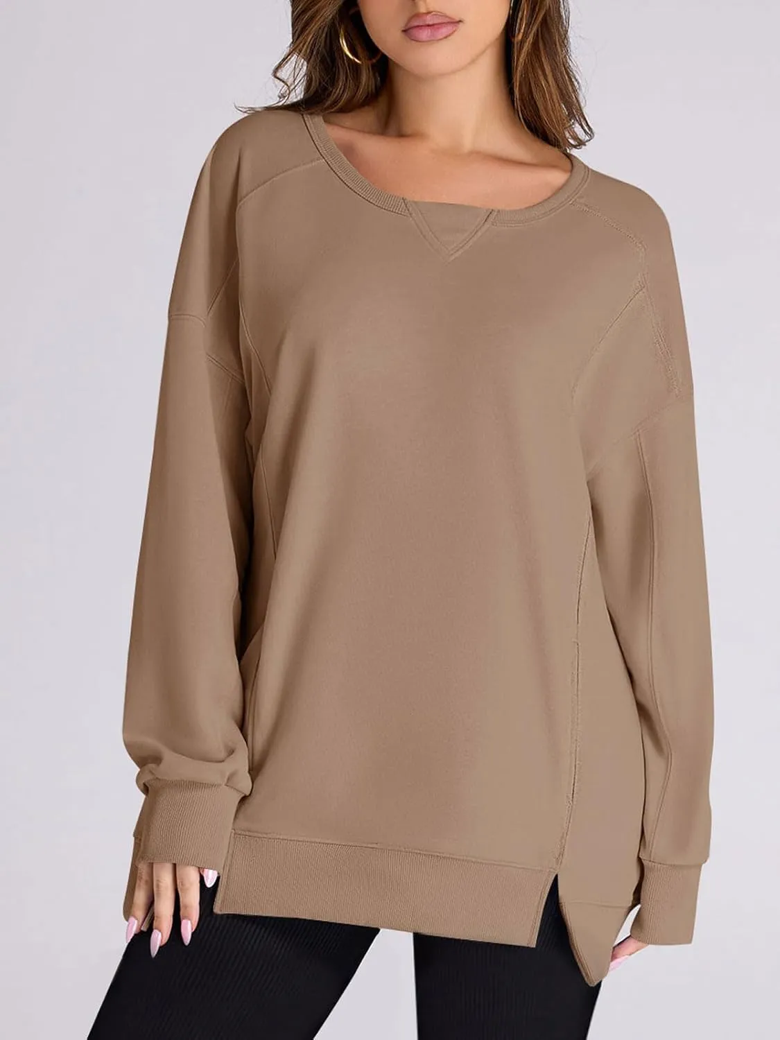Yousify Womens Oversized Sweatshirts Crewneck Long Sleeve Pullover Tops Spring Sweaters 2025Y2K Clothes with Pockets