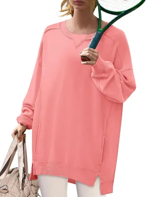 Yousify Womens Oversized Sweatshirts Crewneck Long Sleeve Pullover Tops Spring Sweaters 2025Y2K Clothes with Pockets