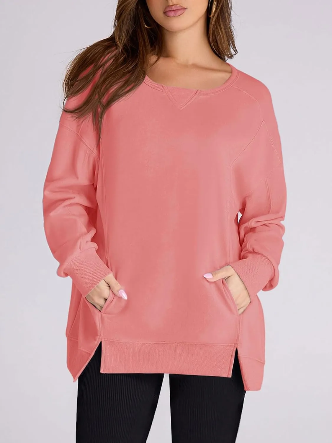 Yousify Womens Oversized Sweatshirts Crewneck Long Sleeve Pullover Tops Spring Sweaters 2025Y2K Clothes with Pockets