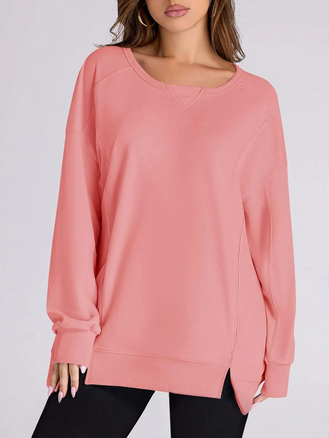 Yousify Womens Oversized Sweatshirts Crewneck Long Sleeve Pullover Tops Spring Sweaters 2025Y2K Clothes with Pockets
