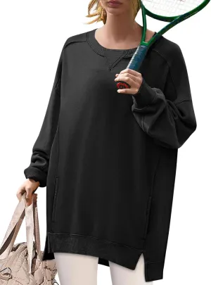 Yousify Womens Oversized Sweatshirts Crewneck Long Sleeve Pullover Tops Spring Sweaters 2025Y2K Clothes with Pockets