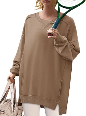 Yousify Womens Oversized Sweatshirts Crewneck Long Sleeve Pullover Tops Spring Sweaters 2025Y2K Clothes with Pockets