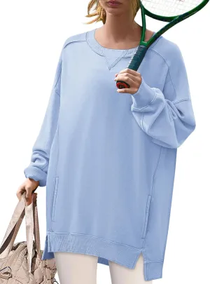 Yousify Womens Oversized Sweatshirts Crewneck Long Sleeve Pullover Tops Spring Sweaters 2025Y2K Clothes with Pockets