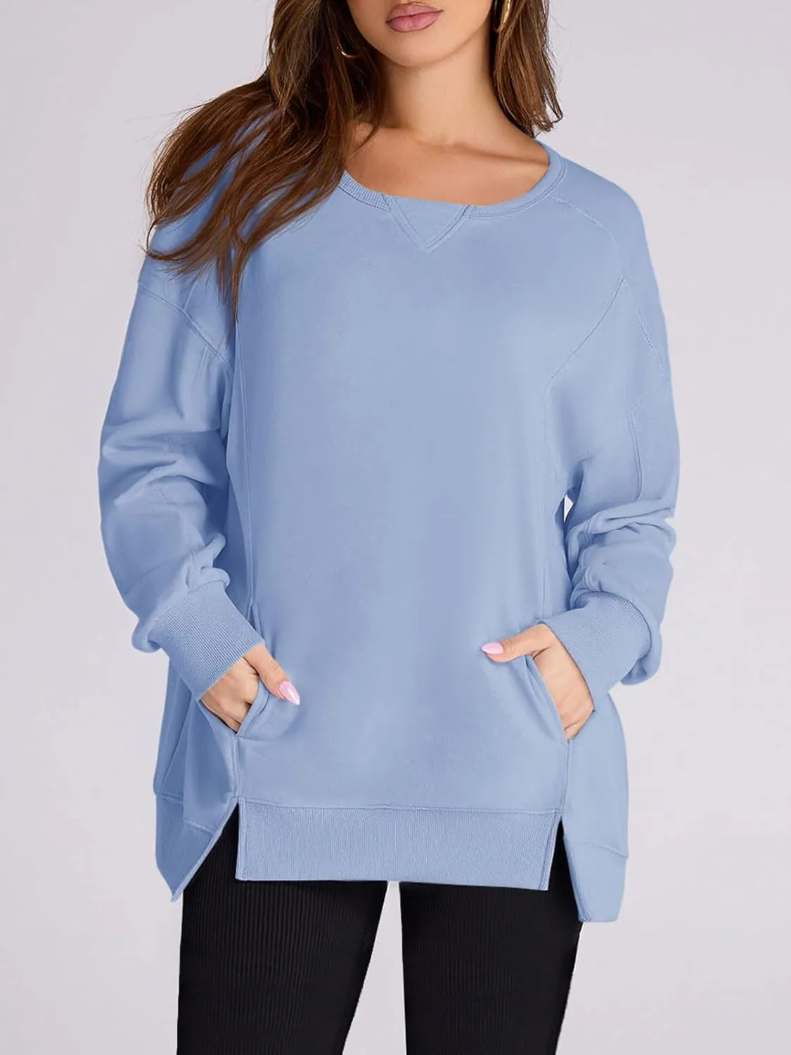 Yousify Womens Oversized Sweatshirts Crewneck Long Sleeve Pullover Tops Spring Sweaters 2025Y2K Clothes with Pockets