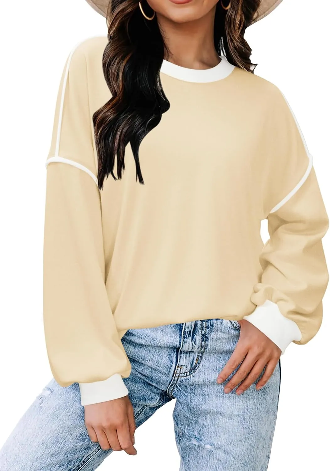 Zeagoo Women Loose Sweatshirts Pullover Tops Long Sleeve Shirt Casual Fall Outfits Y2K Clothes 2024