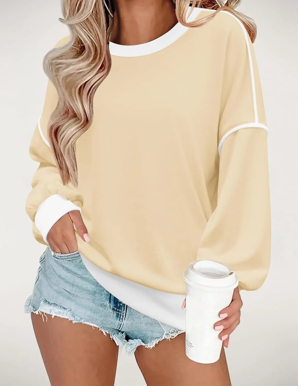 Zeagoo Women Loose Sweatshirts Pullover Tops Long Sleeve Shirt Casual Fall Outfits Y2K Clothes 2024