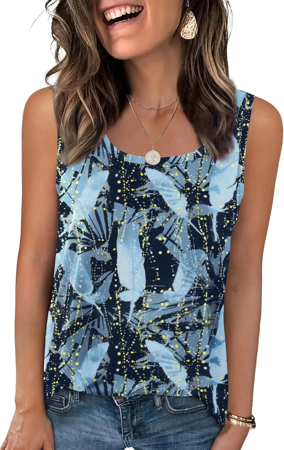 Zeagoo Womens Loose Fit Tank Tops Summer Scoop Neck Tops Casual Flowy Sleeveless Tunic Shirts 2025