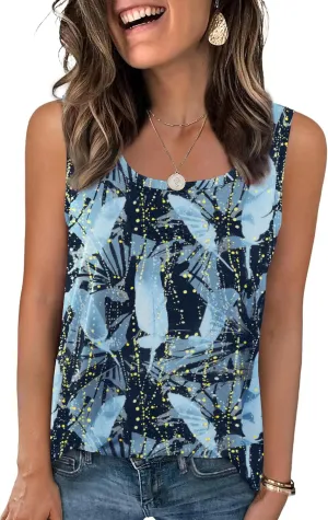 Zeagoo Womens Loose Fit Tank Tops Summer Scoop Neck Tops Casual Flowy Sleeveless Tunic Shirts 2025